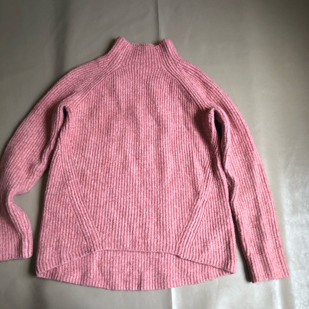 Madewell mock neck pink sweater SZ M